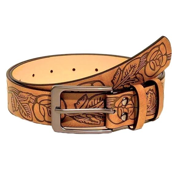 Jynqra Women Brown Western Southwestern Cowgirl Fashion Belt Embroidered Boho - Picture 1 of 4